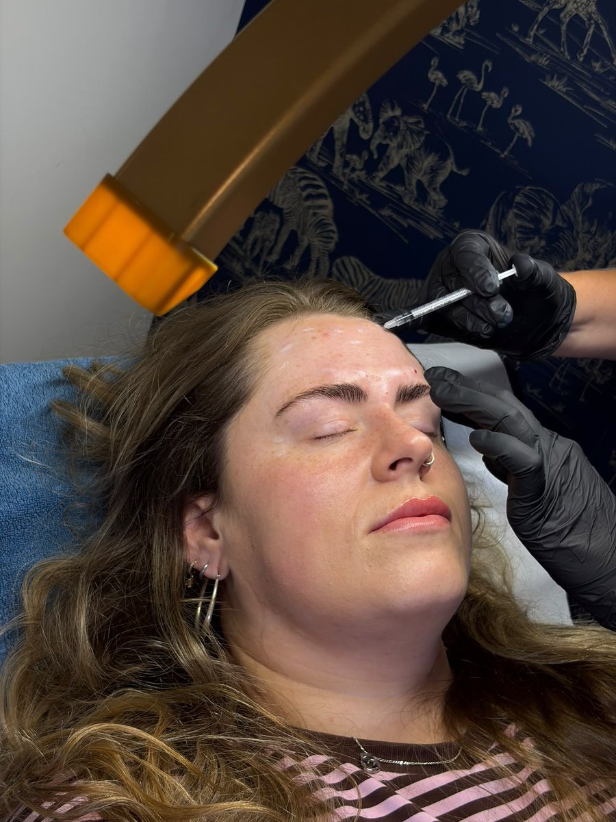 Anti-wrinkle injection being given to a client's forehead at The Modern Skin Clinic